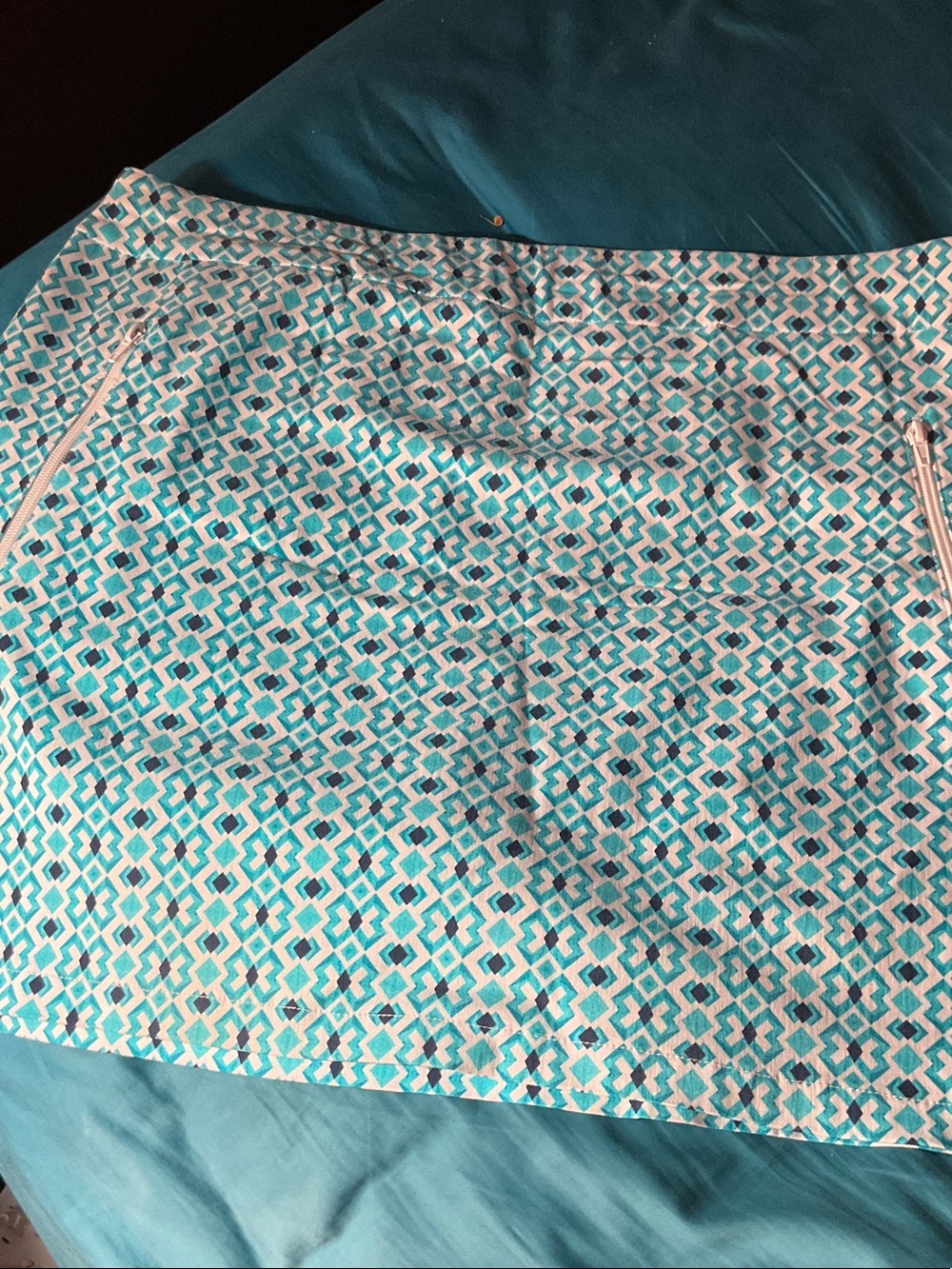 Ruby Rd. Teal and White Geometric Skort